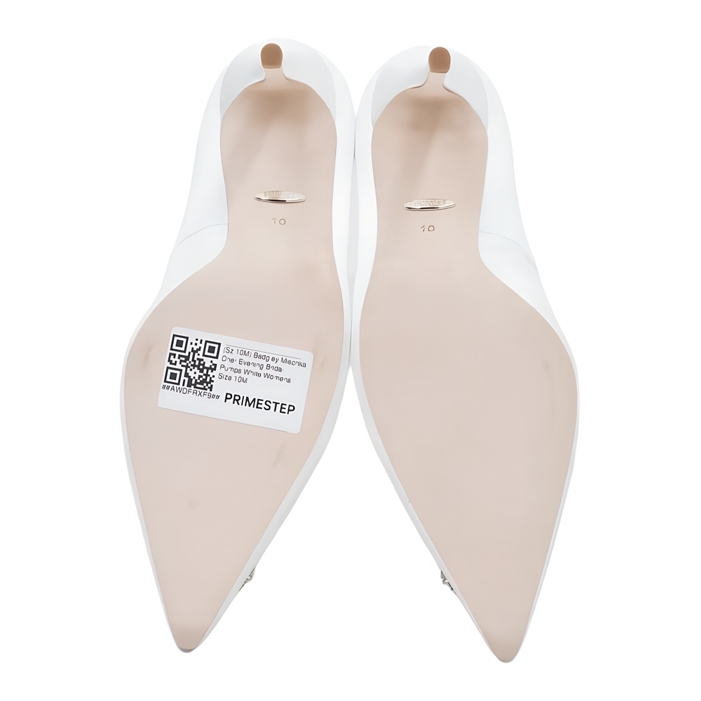 Badgley Mischka Cher Evening Bridal Pumps White Size 10 - Picture 6 of 6